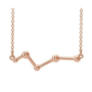14k Rose Gold Constellation Bar Necklace, 18 Inch